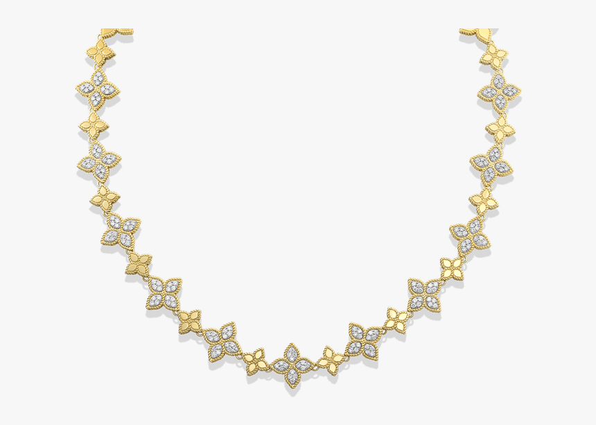 Roberto Coin Alternating Diamond Necklace - Roberto Coin Princess Diamond Flower Necklace, HD Png Download