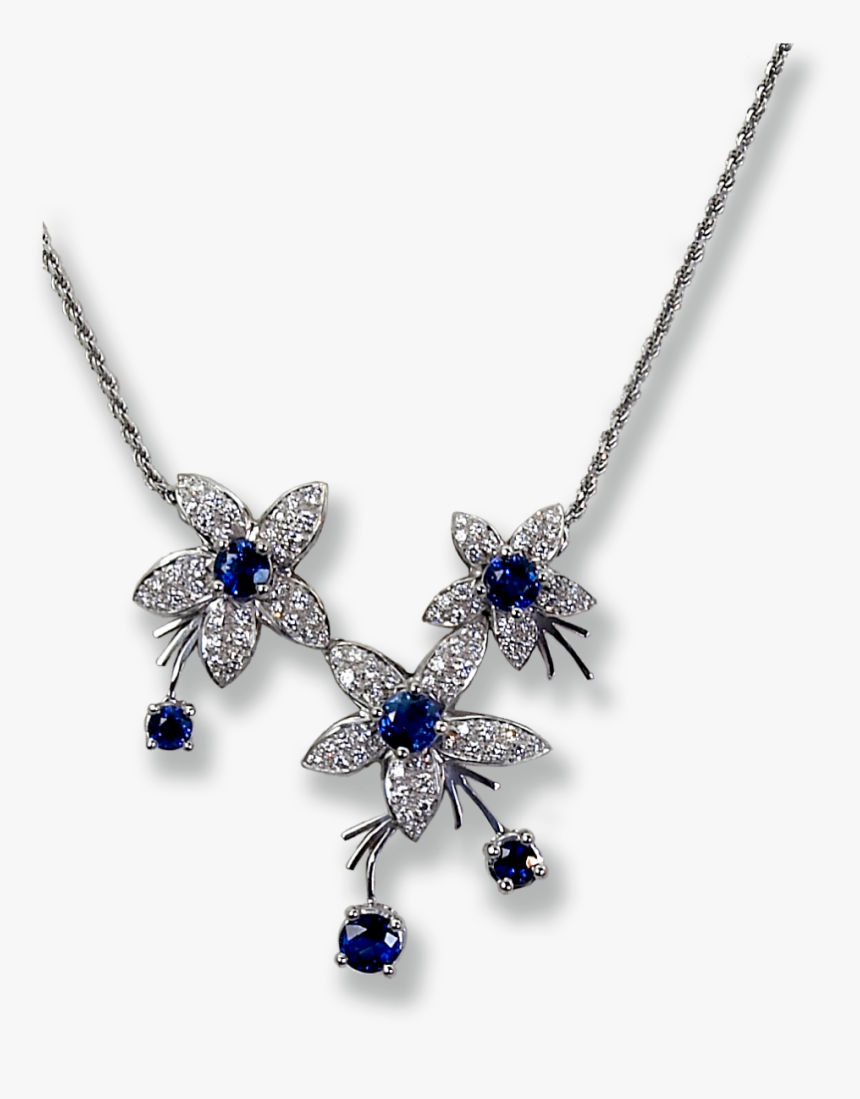 Jasmin Sapphire And Diamond Necklace - Pendant, HD Png Download