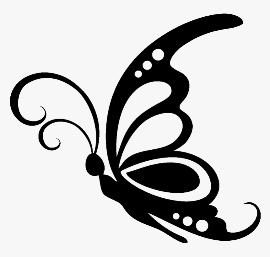 Butterfly Clip Art Silhouette Image Vector Graphics - Butterfly Silhouette Clipart Black And White, HD Png Download