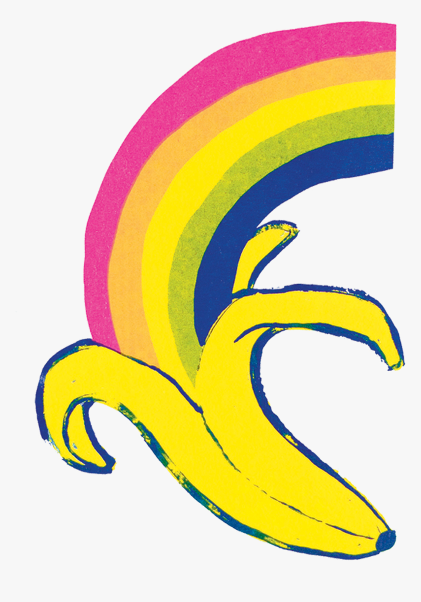 Banana On A Rainbow, HD Png Download