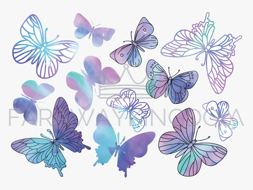 Clip Art Purple Butterfly, HD Png Download