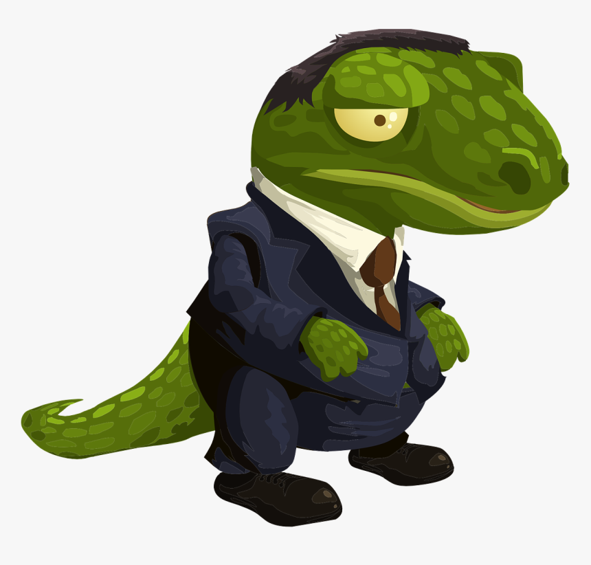 Alligator, Crocodile, Suit, Cartoon, Animal, Wildlife - Cartoon Animal In A Suit, HD Png Download