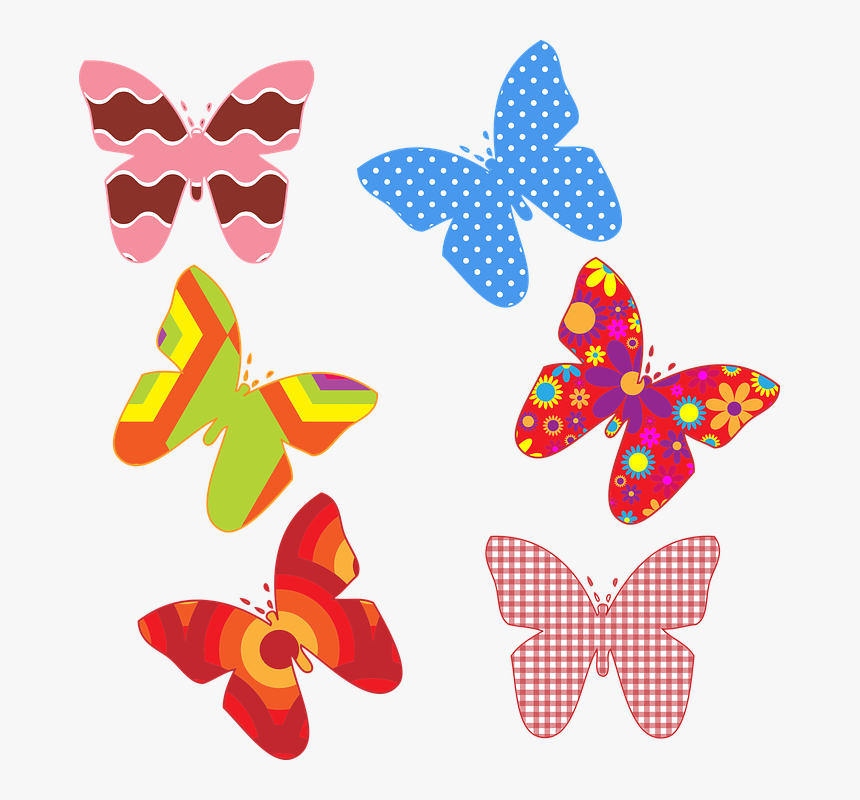 Butterflies Butterfly Colorful - Colorful Butterflies Clipart Free, HD Png Download