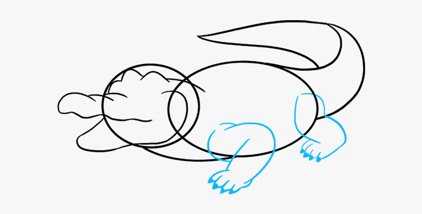 How To Draw An Alligator - Line Art, HD Png Download