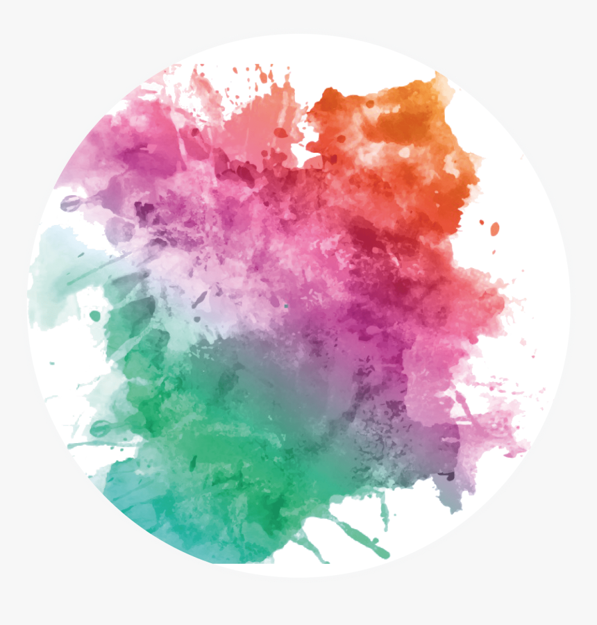 Mancha Colores -círculo - Watercolor Splatter Background, HD Png Download