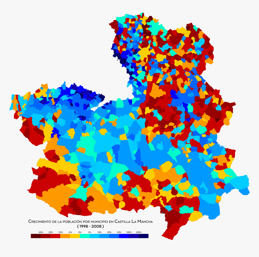 Castilla La Mancha Crecimiento 1998 2008 - Población Castilla La Mancha, HD Png Download