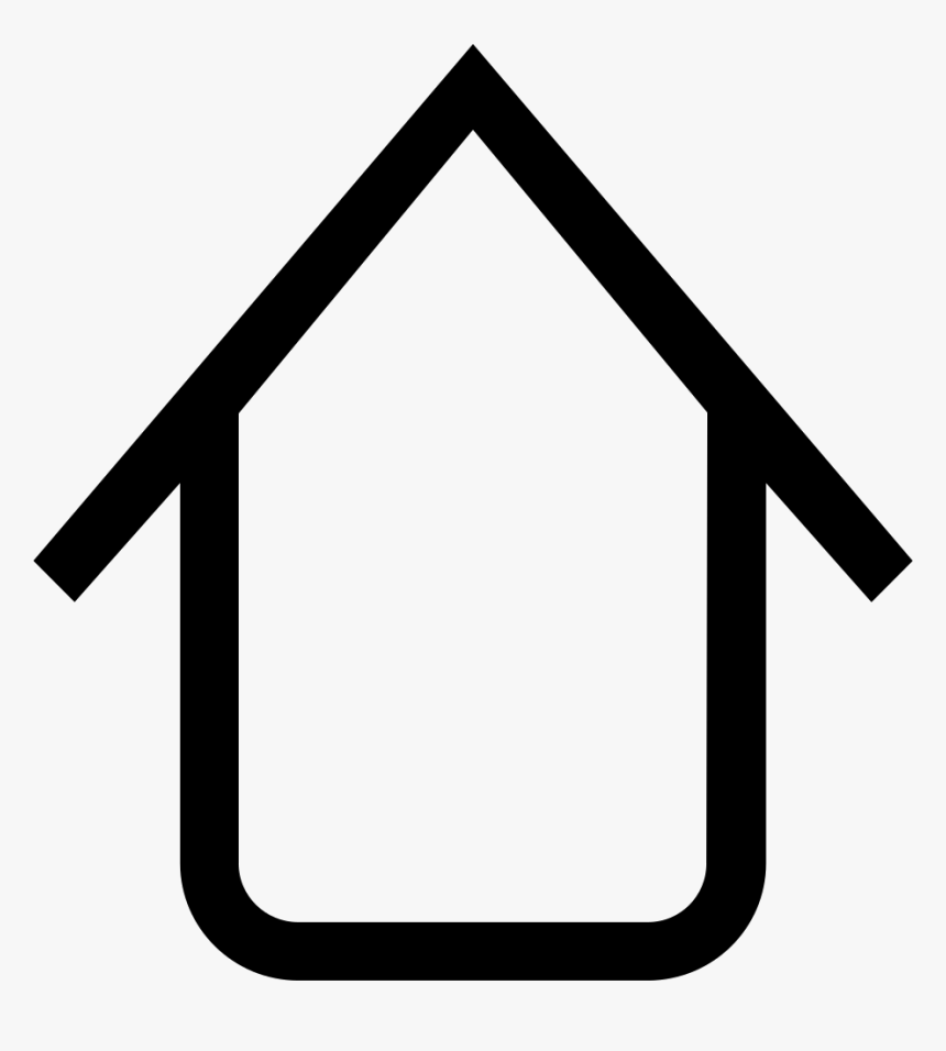 Up Arrow With House Shape Outlined Symbol - House Shape Png, Transparent Png
