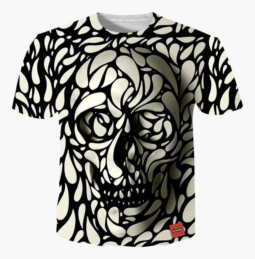 3d Skull T Shirt, HD Png Download