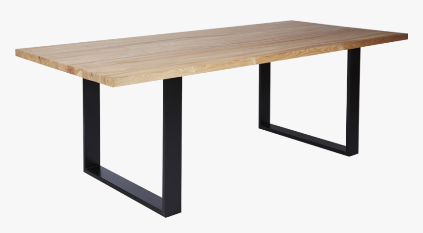 Oak Table With Black Metal Legs, HD Png Download