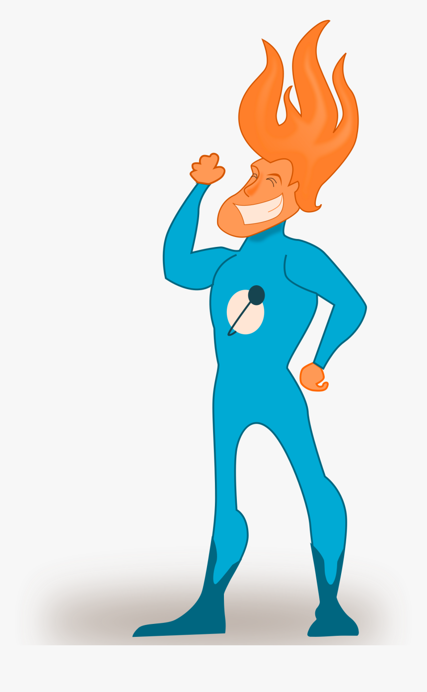 Standing,human Behavior,electric Blue - Flamme Super Hero, HD Png Download