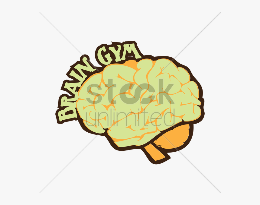 Human Brain With Brain Gym Words Vector Graphic Clipart, HD Png Download