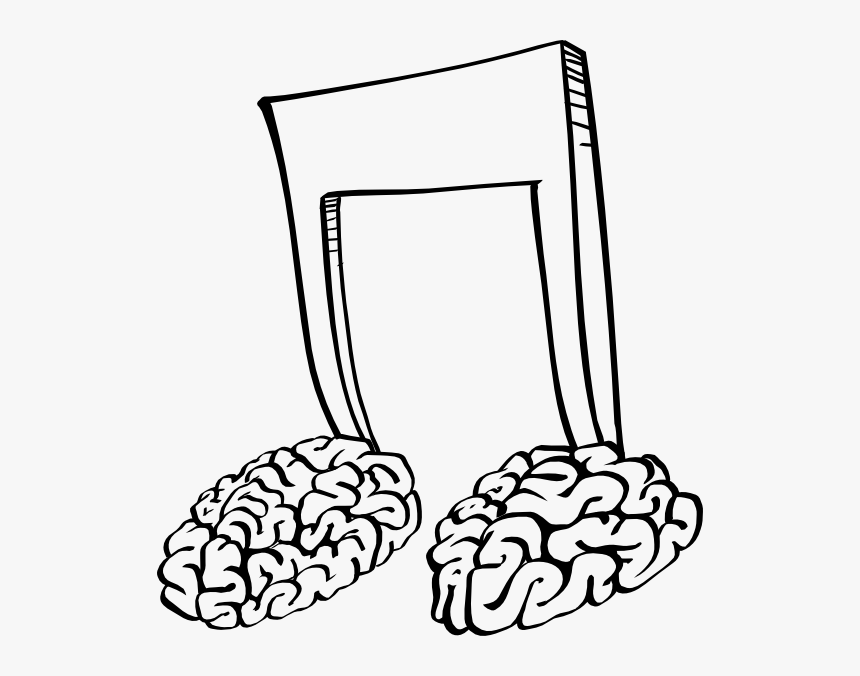 Free Vector Brain Notes Clip Art - Music Notes And Brain, HD Png Download