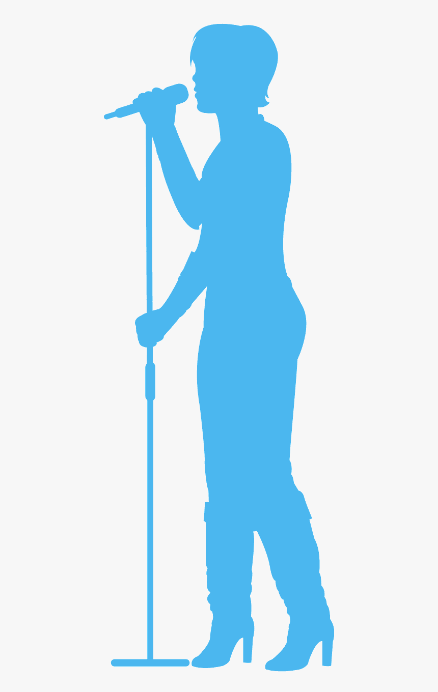 Silhouette With Microphone, HD Png Download