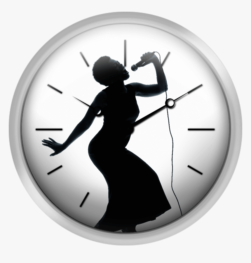 Silhouette Of Female Singer Singing On Microphone - Singer Silhouette, HD Png Download