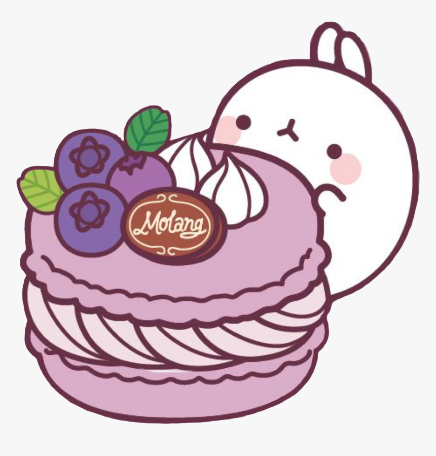 Molang Blueberry Macarons Freetoedit - Molang Macaron, HD Png Download
