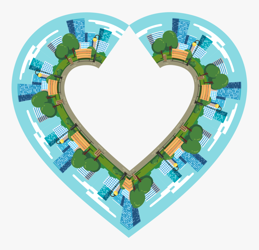 Heart,circle,city - Map, HD Png Download