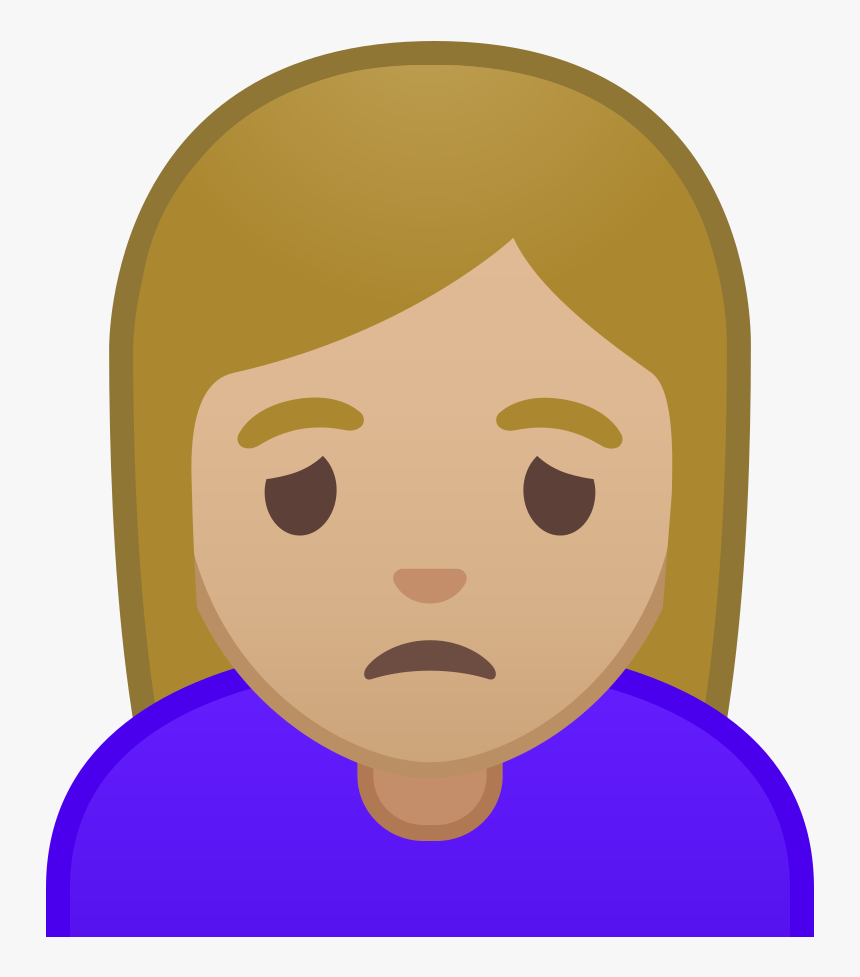 Woman Frowning Medium Light Skin Tone Icon - Emoji, HD Png Download