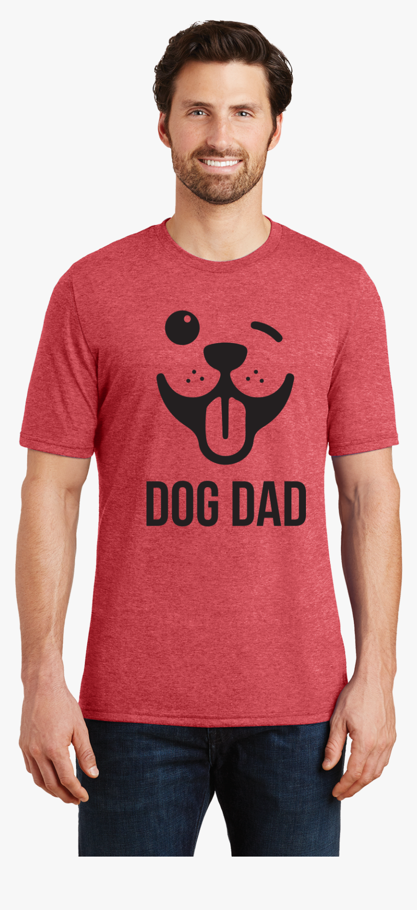 Dog Dad Winky Face Mens Scoop Neck - District Made Tri Blend, HD Png Download