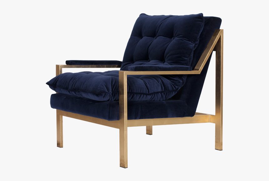 Blue Velvet Arm Chair, HD Png Download