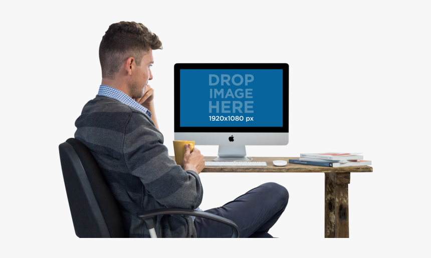 Imac Mockup Png - Table, Transparent Png