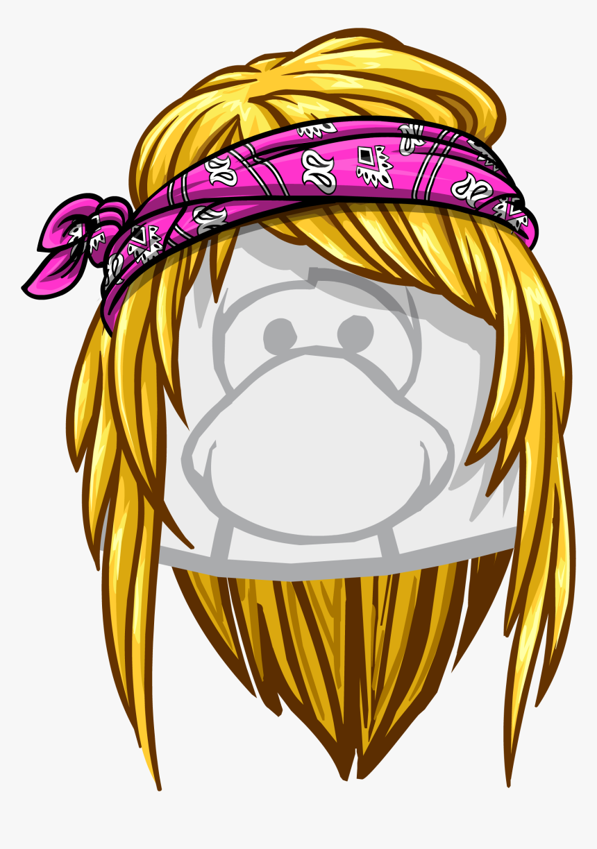 Rock Band Clipart Penguin - Club Penguin Bandana Hair, HD Png Download