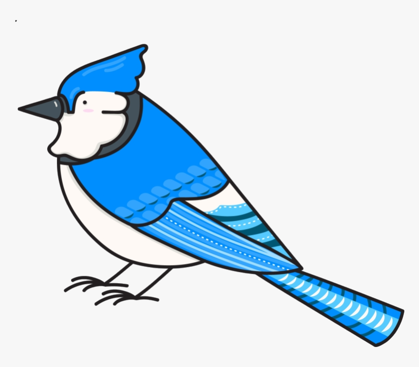Blue Jay Bird Nerds Stickers Messages Sticker- Clipart - Jay, HD Png Download