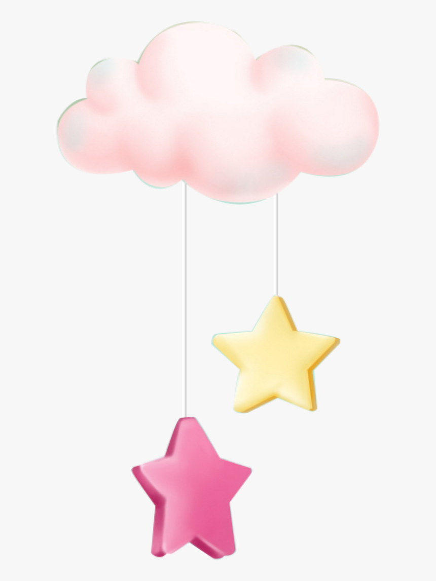 #ftestickers #clipart #cloud #stars #cute - Pink Cloud With Star Png, Transparent Png