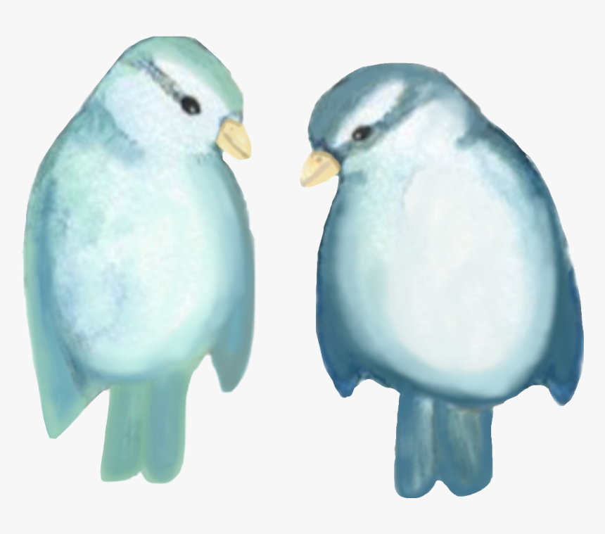 Watercolor Two Bird Blue, HD Png Download