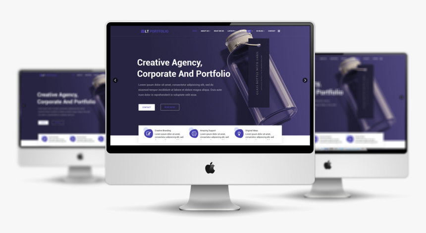 Lt Portfolio Free Responsive Wordpress Theme Mockup - Joomla Template, HD Png Download