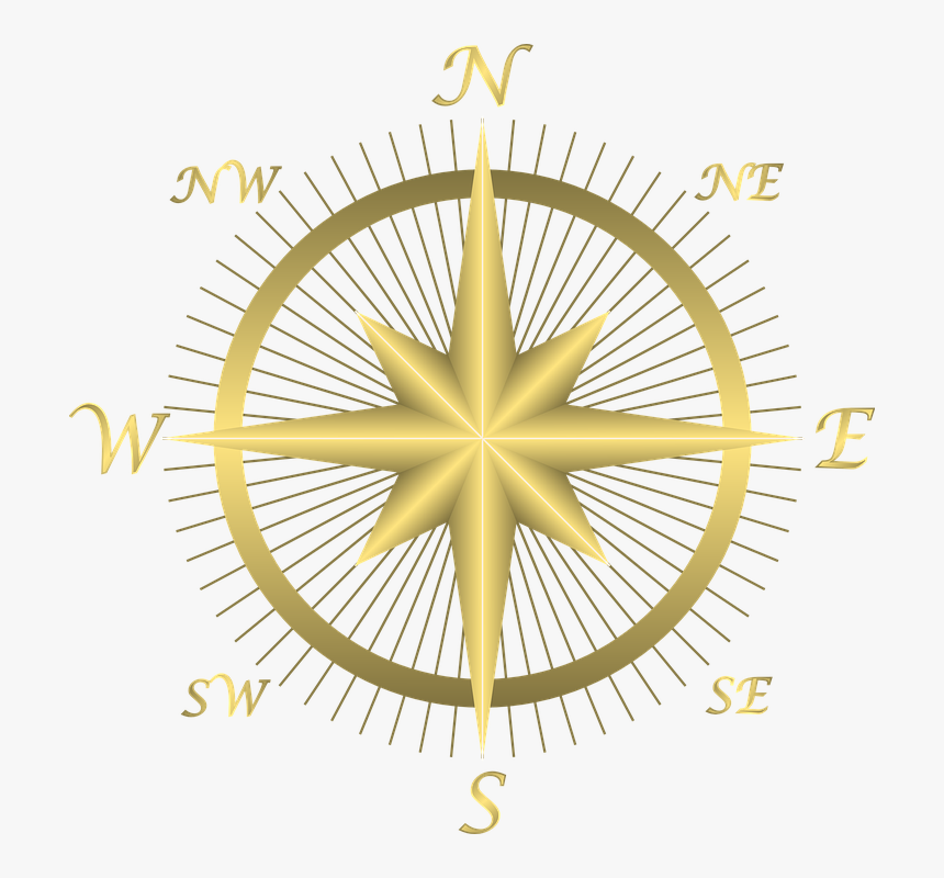 Compass, Directions, East, Map, North, South, West - Infinite Fractals, HD Png Download