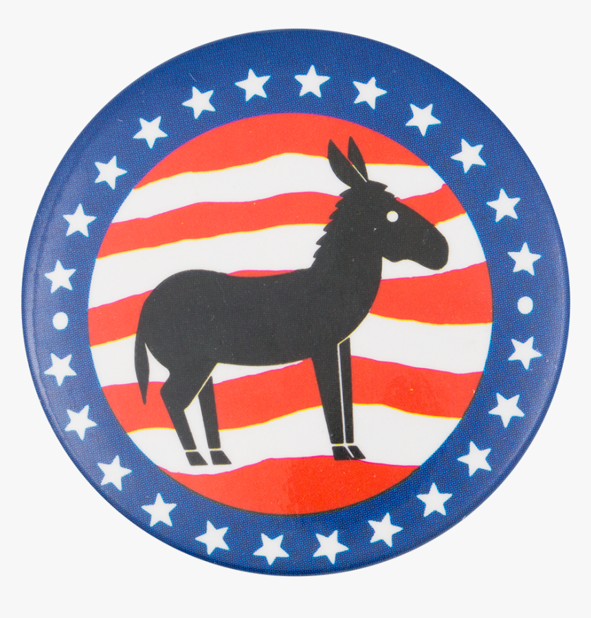 Donkey With Stars And Stripes Political Button Museum - Initao Logo, HD Png Download