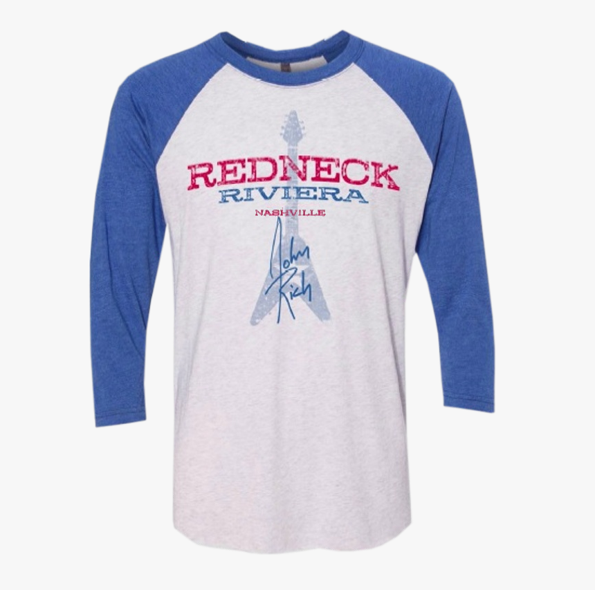 Redneck Riviera Unisex White And Royal Raglan Tee 
 - Long-sleeved T-shirt, HD Png Download