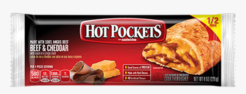 Hot Pockets, Beef And Cheddar, 8 Oz - Beef And Cheddar Hot Pocket, HD Png Download