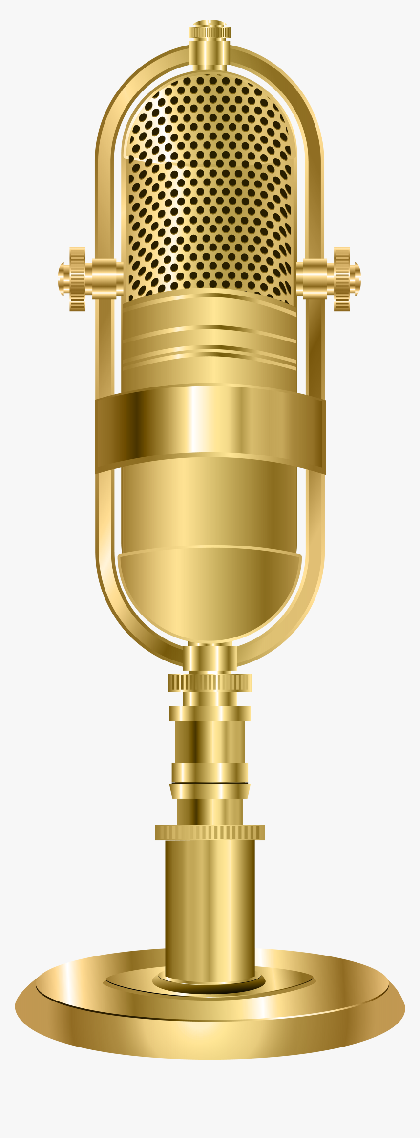 Transparent Microphone Silhouette Png - Gold Microphone Transparent Background, Png Download