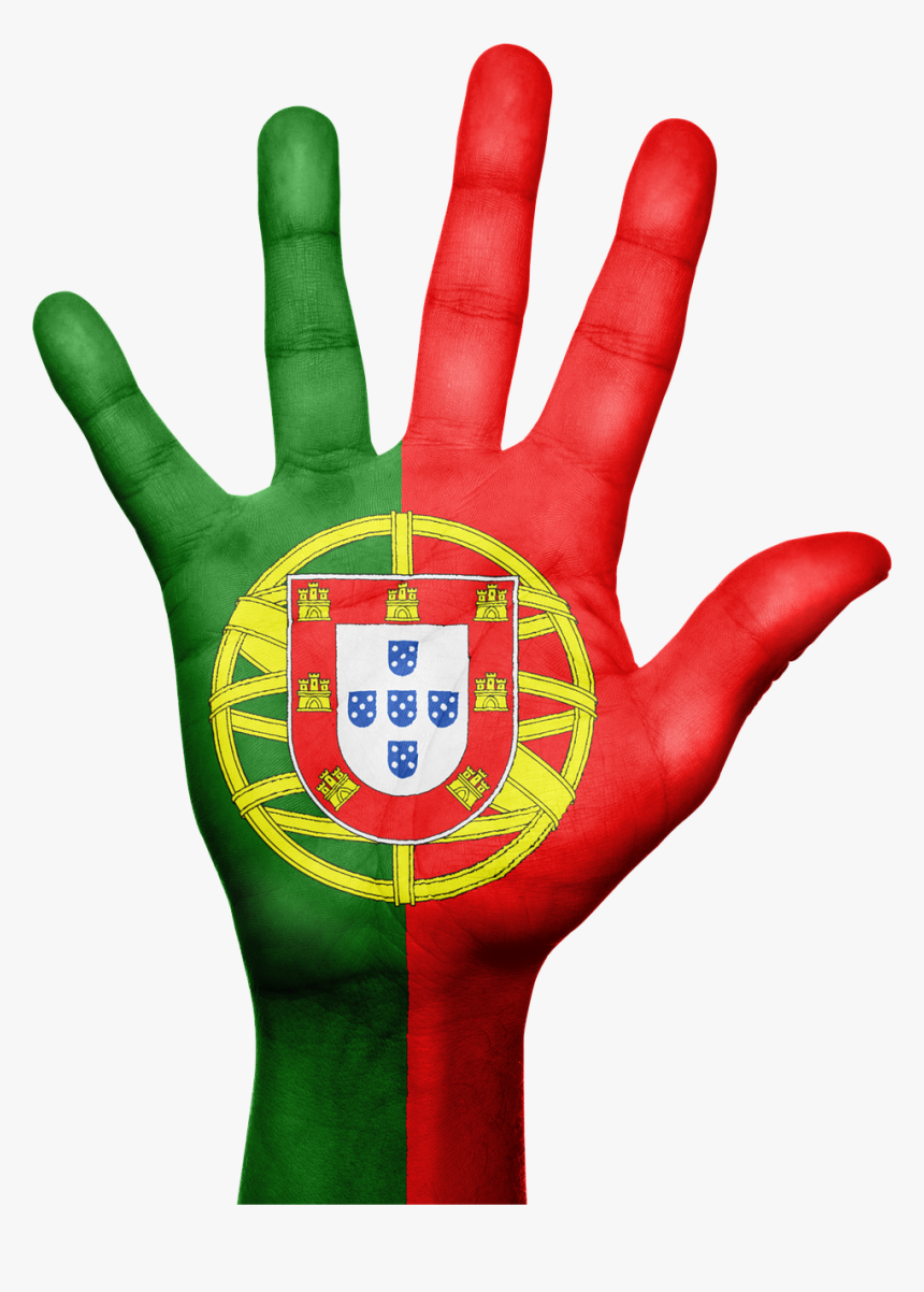 Portugal, Flag, Hand, National, Fingers, Patriotic - Portugal Flag Hand, HD Png Download