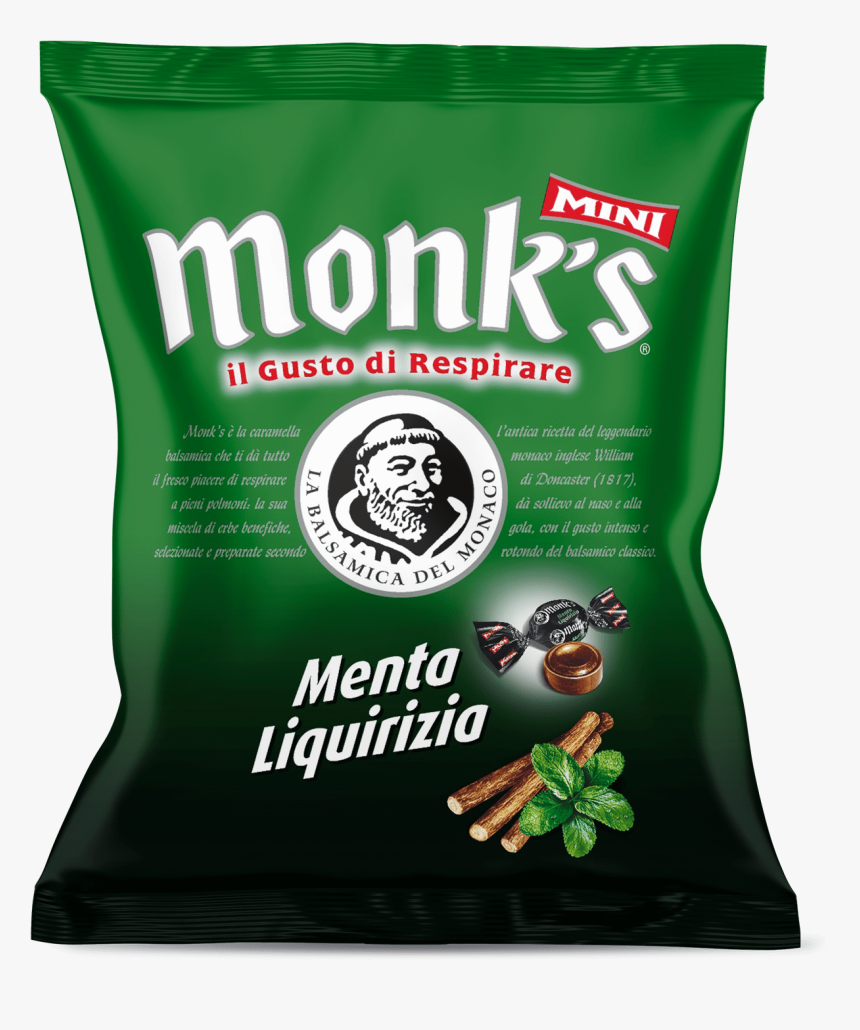 Busta Da 80 G Monk S Balsamica Mini Menta E Liquirizia - Monks Caramelle, HD Png Download