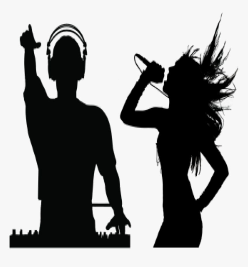 #silhouette #shadow #black #music #dj #discjockey #singing - Silhouette, HD Png Download