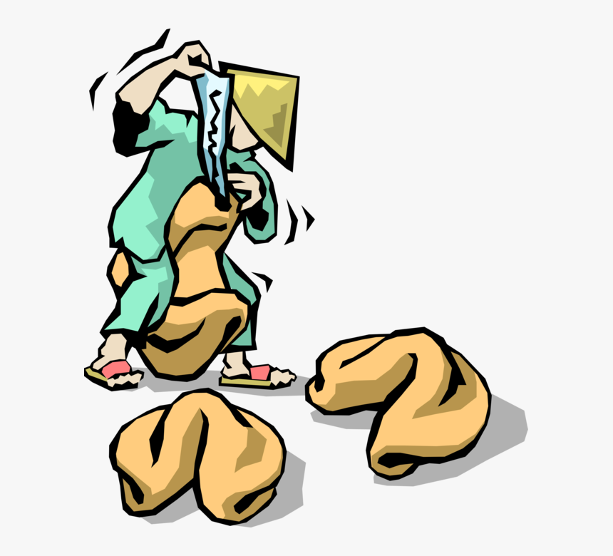 Vector Illustration Of Chinese Restaurant Waiter Cracks, HD Png Download