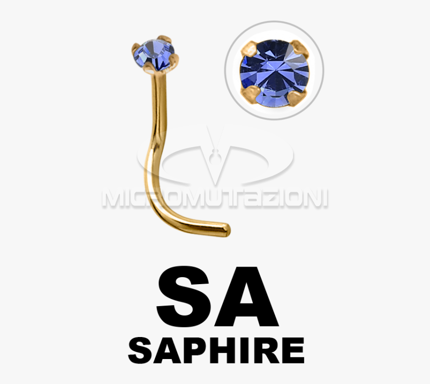18k Gold Prong Set Jewelled Nose Stud Nose Studs & - Saya Logo, HD Png Download