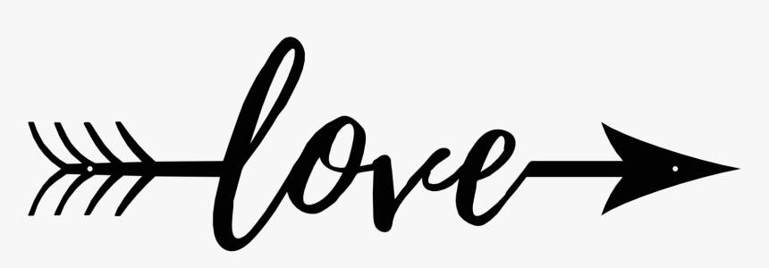 Love In Cursive With Arrow, HD Png Download