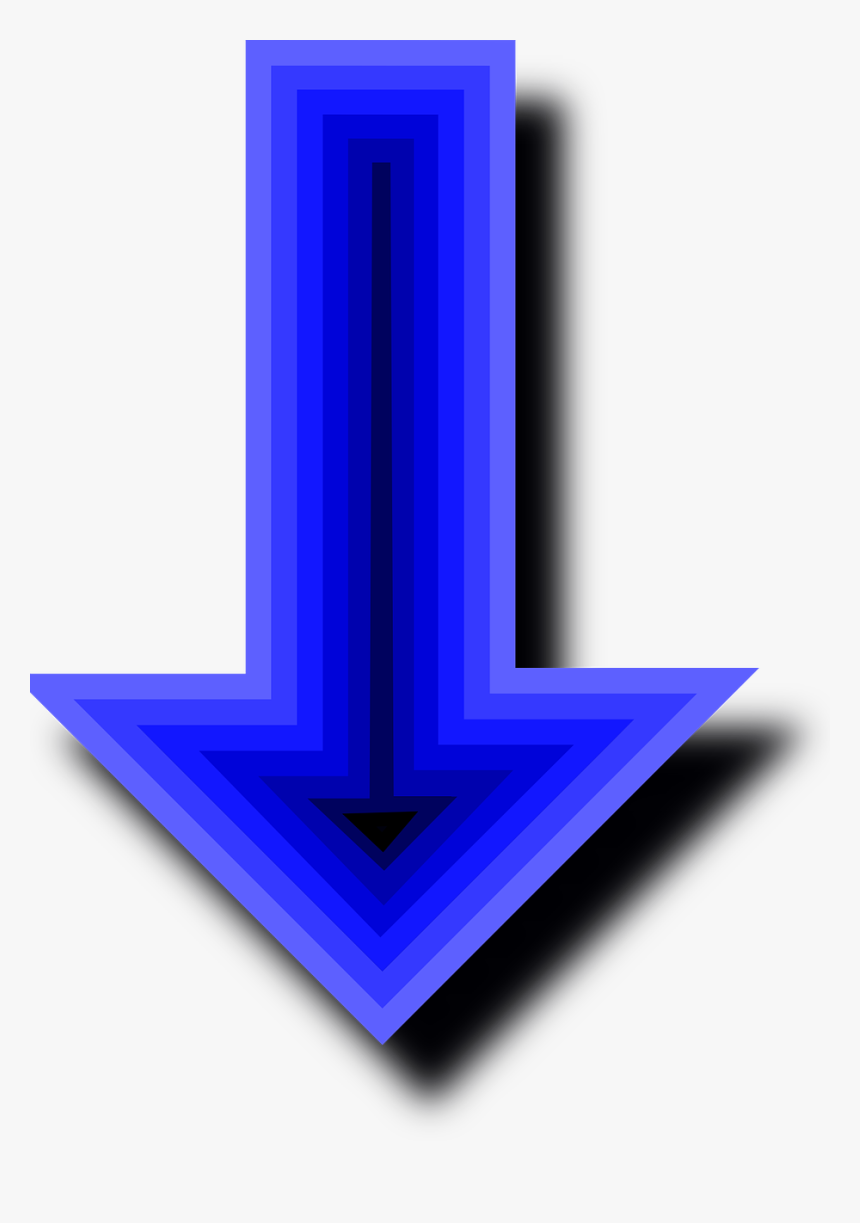 Arrows, Blue, Down, Pointing, Direction, Pointers - Arrow Clip Art, HD Png Download