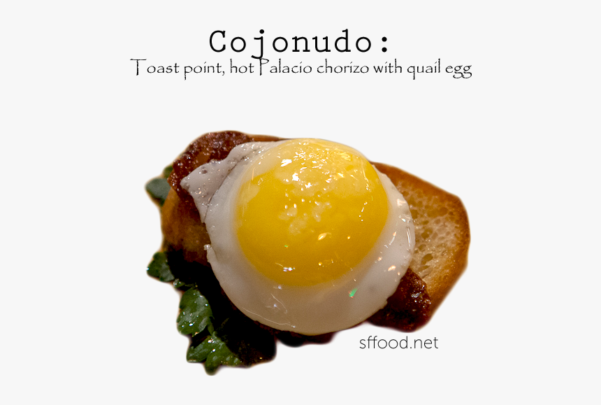 Toast Point, Hot Palacio Chorizo, Quail Egg At Beso - Fried Egg, HD Png Download