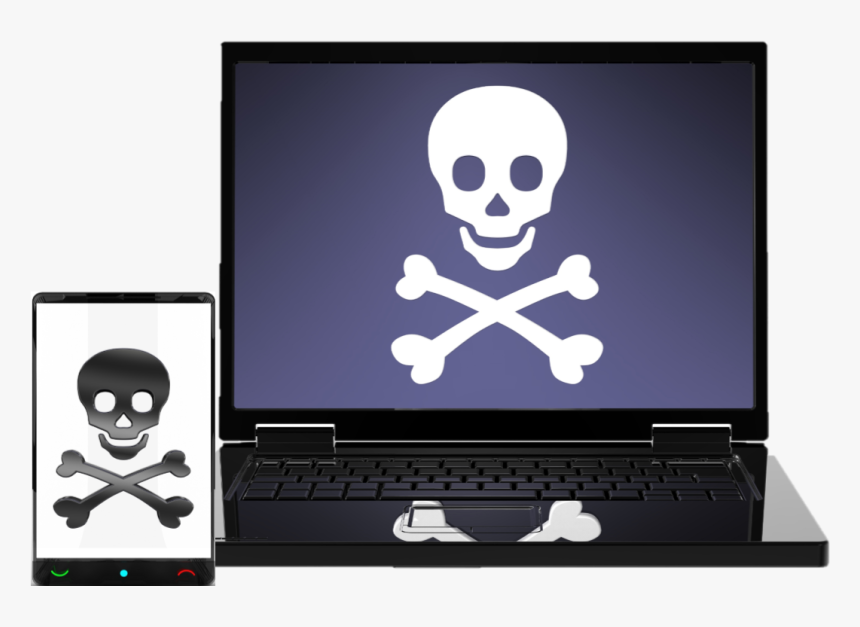 Phone And Computer Virus - Red Jolly Roger Flag, HD Png Download