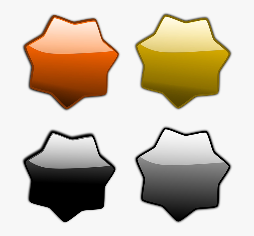 Stars, Badge, Sticker, Glossy, Glow, Web 2 0, Gold - Quran Vector Pixabay, HD Png Download