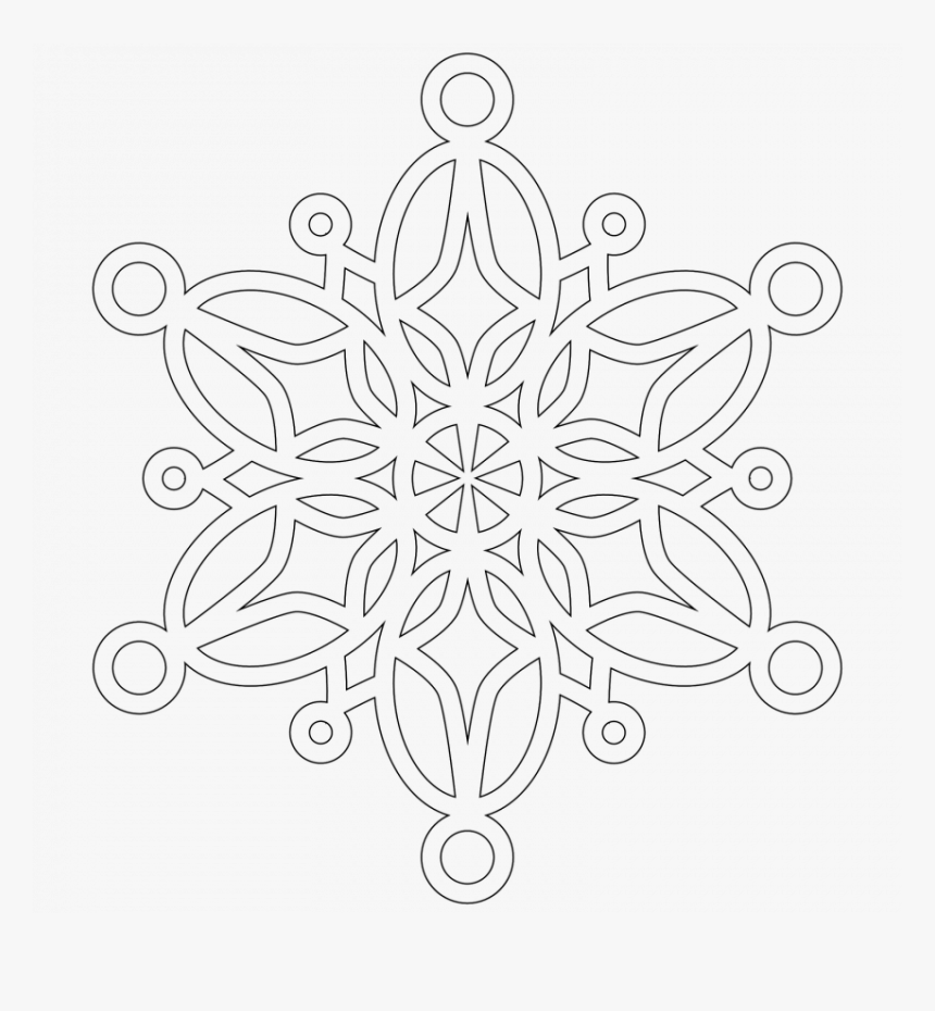 Transparent White Mandala Png - Трафарет На Окно Снежинки, Png Download