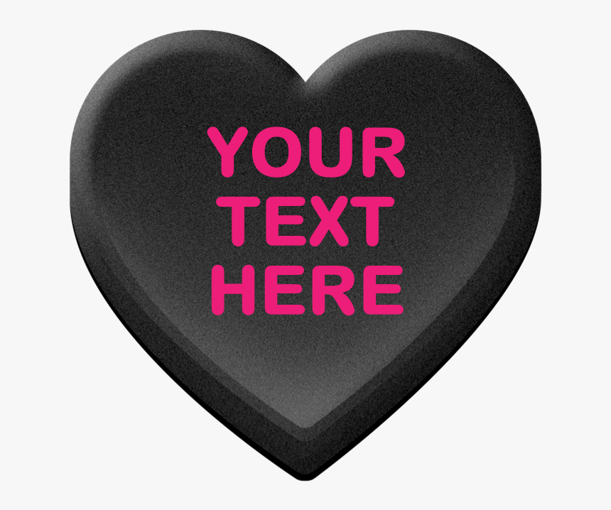 Black Custom Candy Heart Tile Coaster - Heart, HD Png Download