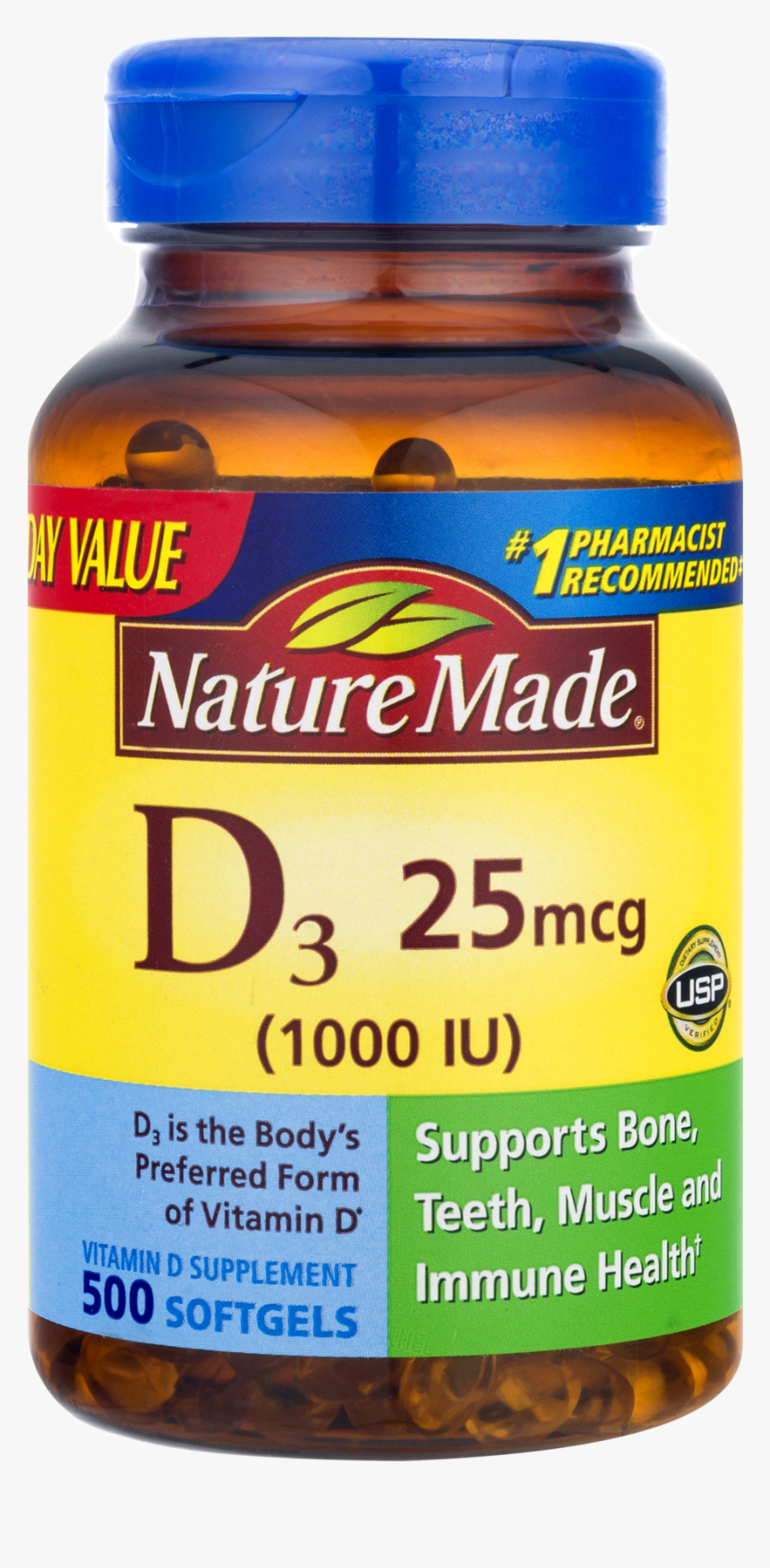Nature Made D3 25mcg, HD Png Download