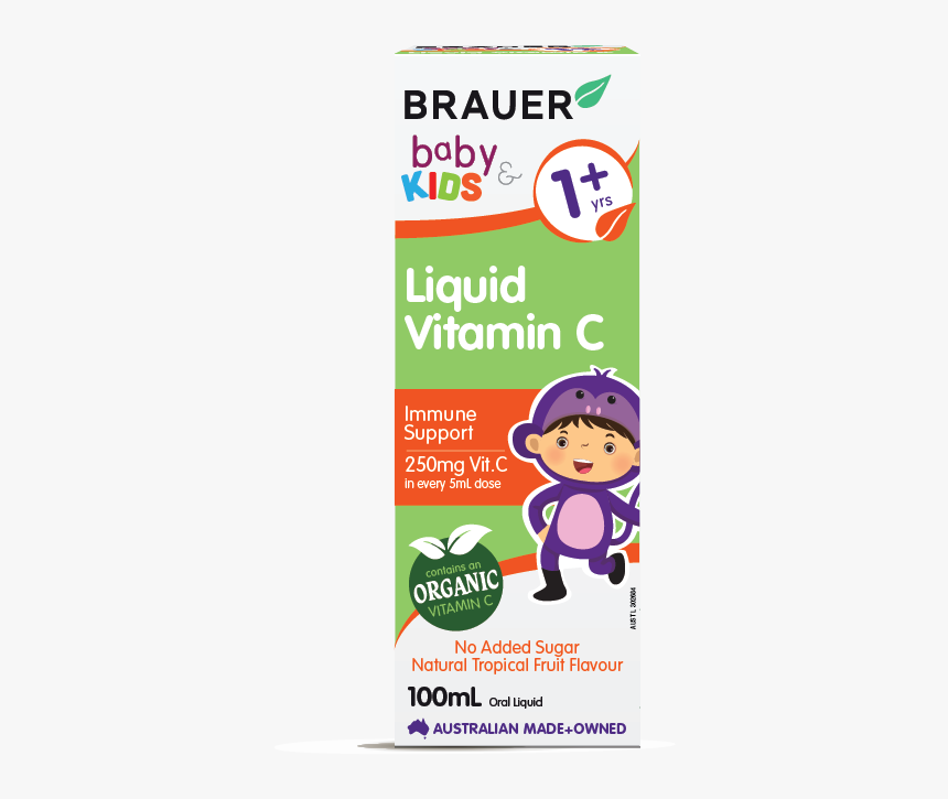 Brauer Baby & Kids Liquid Vitamin C - Brauer Baby & Kids Liquid Vitamin C 100ml, HD Png Download