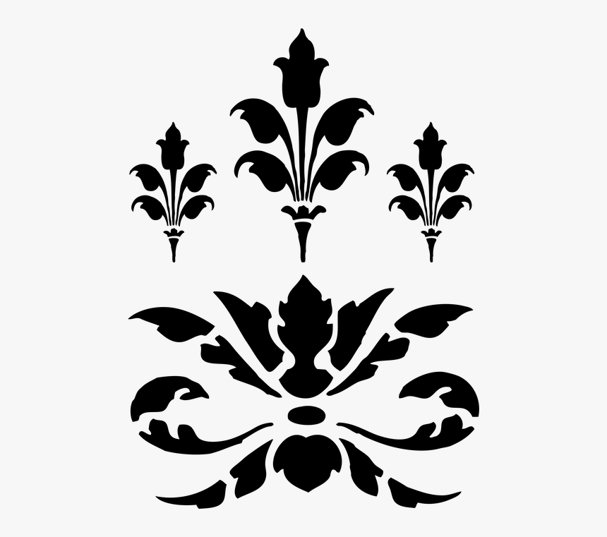 Tulip Shaped Damask Stencil - Illustration, HD Png Download