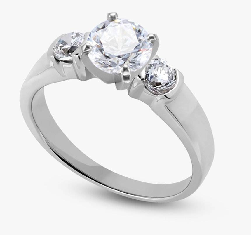 Standard View Of Shpr35 Pt42 In White Metal - Pear Shaped Side Diamond, HD Png Download